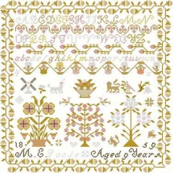 Samplers Forever-M.E. Poole 1859